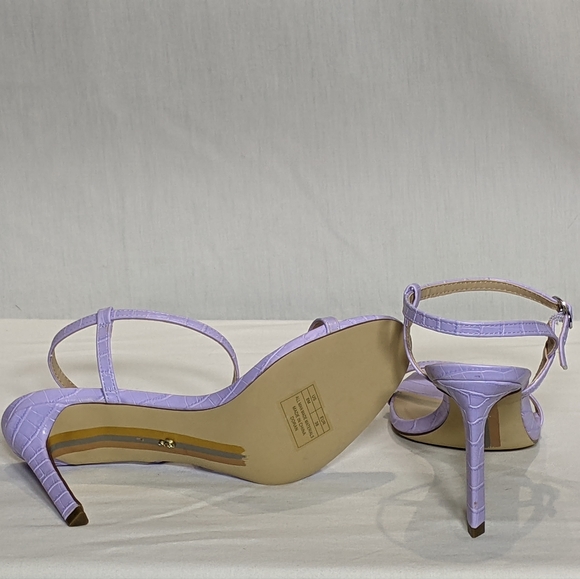 NEW Sam Edelman Doran Strappy Snakeskin Sexy Lilac Purple Heeled Sandal Sz 8 - Picture 3 of 5